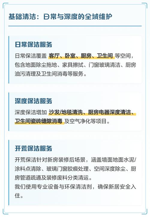 家庭保潔服務(wù)類型全解析